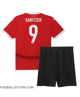 Günstige Österreich Marcel Sabitzer #9 Heimtrikotsatz Kinder EM 2024 Kurzarm (+ Kurze Hosen)
